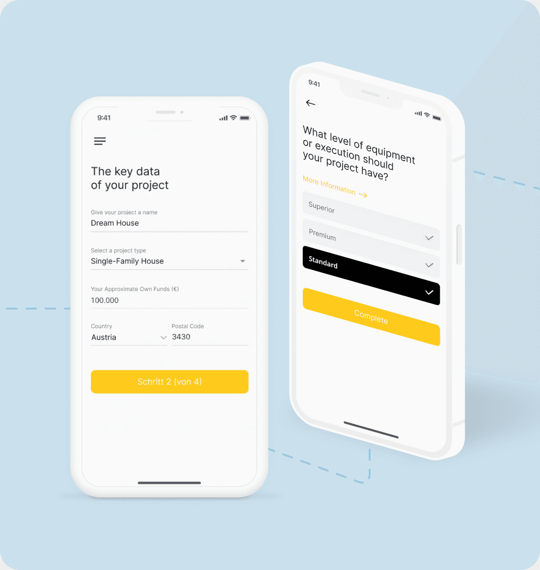 The launched MeinBau budget planner on desktop and mobile