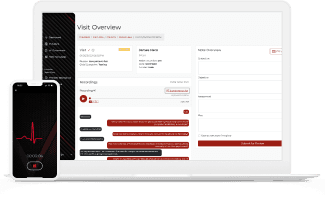 Transcription view of the AI-powered medical documentation app