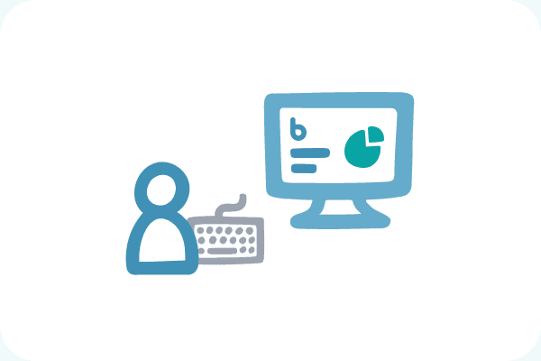 A user filling in project data and sending the generated budget report to a bank